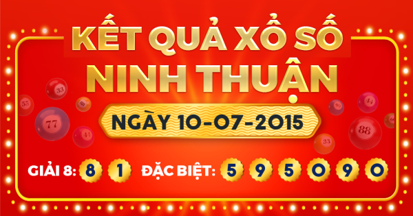 Kết quả xổ số Ninh Thuận ngày 10/7/2015