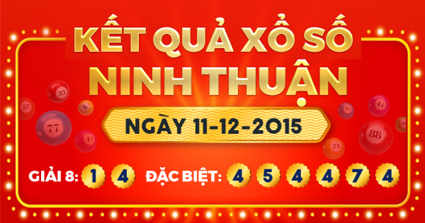 Kết quả xổ số Ninh Thuận ngày 11/12/2015