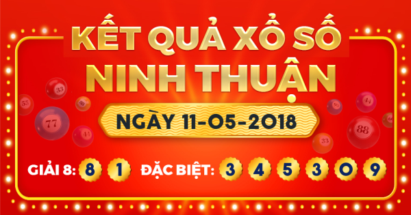 Kết quả xổ số Ninh Thuận ngày 11/5/2018