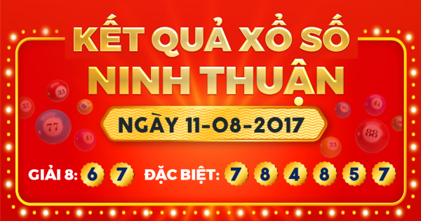 Kết quả xổ số Ninh Thuận ngày 11/8/2017