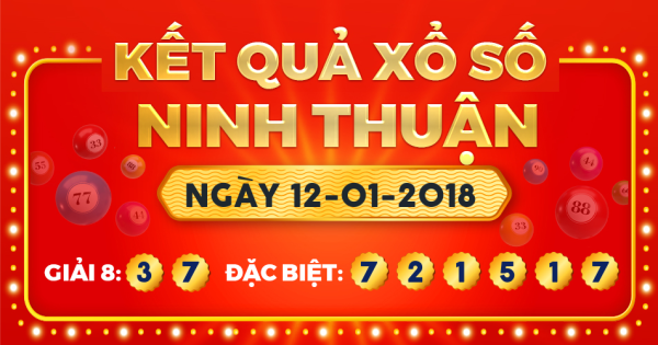 Kết quả xổ số Ninh Thuận ngày 12/1/2018