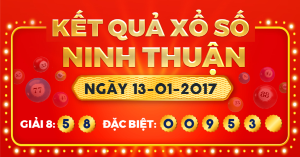 Kết quả xổ số Ninh Thuận ngày 13/1/2017