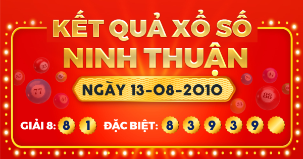 Kết quả xổ số Ninh Thuận ngày 13/8/2010
