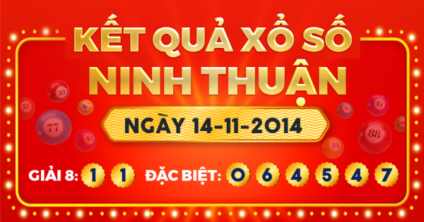 Kết quả xổ số Ninh Thuận ngày 14/11/2014
