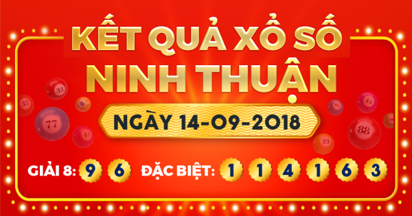 Kết quả xổ số Ninh Thuận ngày 14/9/2018