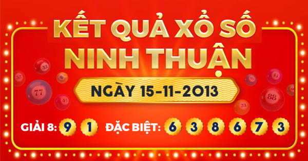 Kết quả xổ số Ninh Thuận ngày 15/11/2013