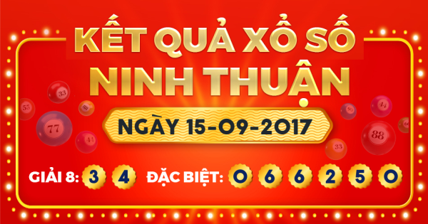 Kết quả xổ số Ninh Thuận ngày 15/9/2017