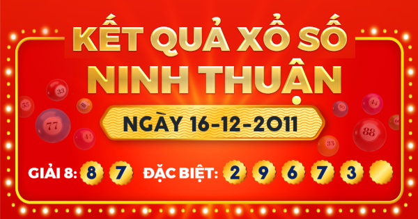 Kết quả xổ số Ninh Thuận ngày 16/12/2011