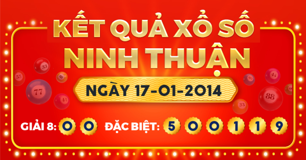 Kết quả xổ số Ninh Thuận ngày 17/1/2014