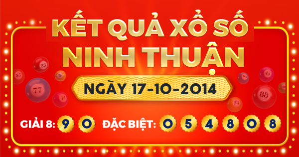 Kết quả xổ số Ninh Thuận ngày 17/10/2014