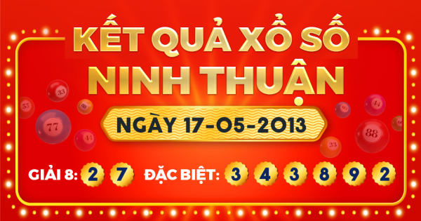 Kết quả xổ số Ninh Thuận ngày 17/5/2013