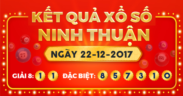 Kết quả xổ số Ninh Thuận ngày 22/12/2017