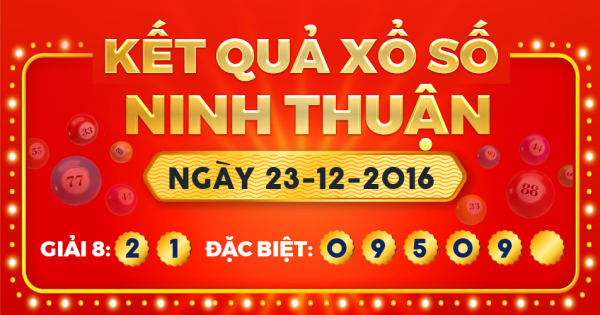 Kết quả xổ số Ninh Thuận ngày 23/12/2016