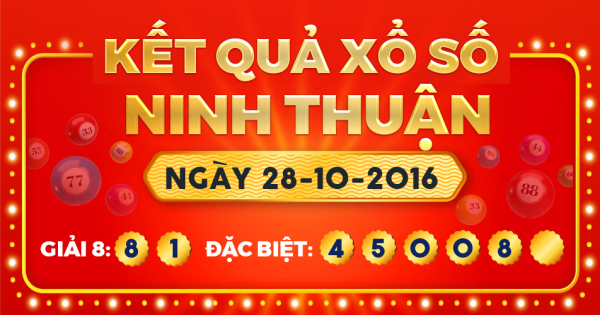 Kết quả xổ số Ninh Thuận ngày 28/10/2016
