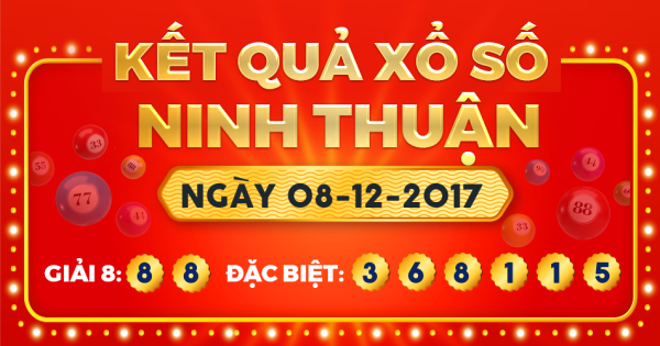 Kết quả xổ số Ninh Thuận ngày 8/12/2017